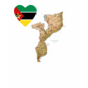 Mozambique Flag Heart and Map T-Shirt by FlagAndMap Mozambique Flag Heart and Map T-Shirt