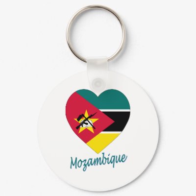 Mozambique Flag Heart Keychains by Vexillophile
