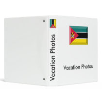 Mozambique Flag Jewel 3 Ring Binder