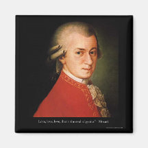Mozart "Love Love Love" Quote Gifts & Collectibles Magnets