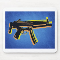 MP5 Sub Machine Gun on Blue Mouse Mats