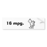 mpg sticker, 16 mpg. bumper sticker