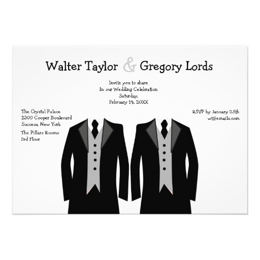 Mr. and Mr. Gay Wedding Invitation