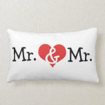 Mr and Mr Two Grooms Wedding Gift Throw Pillows