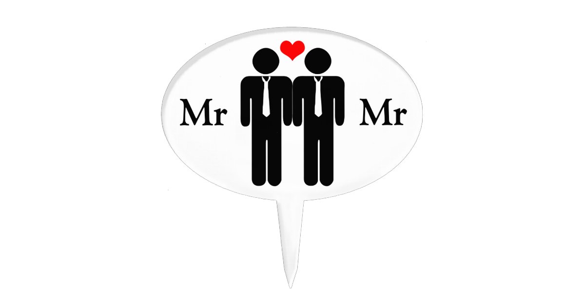 Mr And Mr Wedding Cake Topper Zazzle 