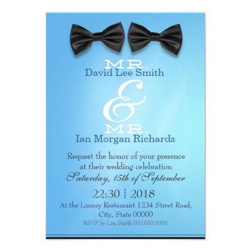 Mr and Mr with bows Personalized Announcements