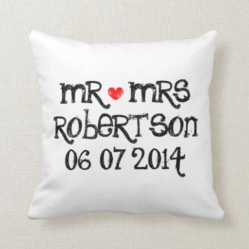 Mr And Mrs Pillows Mr And Mrs Throw Pillows Zazzle