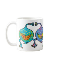 Mr. and Mrs. Blob Cartoon Fun Alien Gift Mug