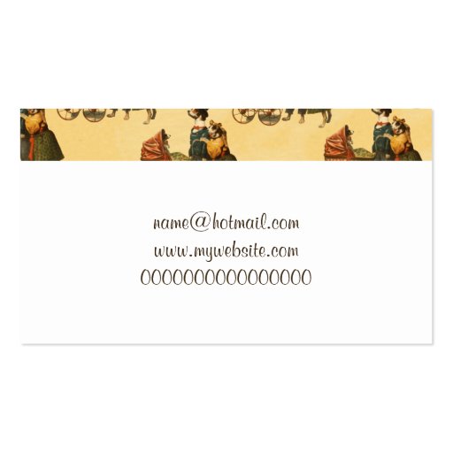 Mr and Mrs Dog and Puppy Vintage Wallpaper 1899 Business Card Templates (back side)