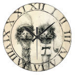 Mr. and Mrs. Ostrich Clocks