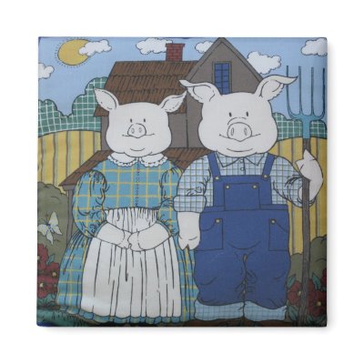 Mr And Mrs Pig Refrigerator Magnets by ggbythebay