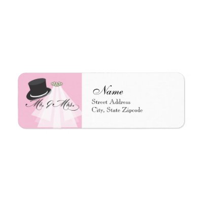 Mr. and Mrs. Return Address Label - Pink