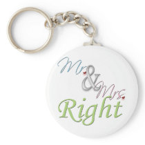 Mr. and Mrs. Right Keychains