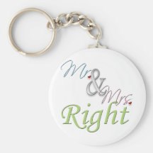 Mr. and Mrs. Right Keychains