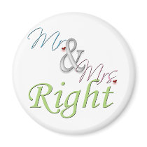 Mr. and Mrs. Right Fridge Magnets