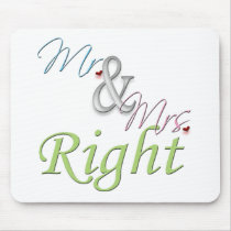 Mr. and Mrs. Right Mousepad