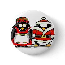 Mr. and Mrs. Santa Claus Penguin buttons by penguinality Mr. and Mrs. Santa Claus Penguin buttons
