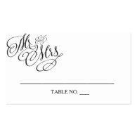 Mr. and Mrs. Wedding Placecards Business Card Template