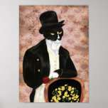 Mr Darcy Cat Holding Rose Print