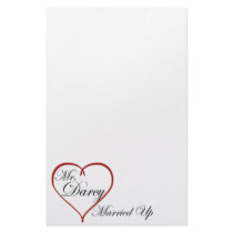 Mr. Darcy Married Up Customized Stationery