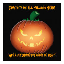 Mr. Evil Jack O Lantern Halloween Party Invitation