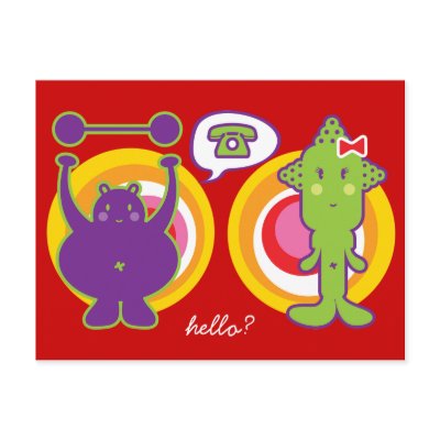 Mr. Fat & Miss Skinny Cartoon Fun Custom Postcard by fat_fa_tin