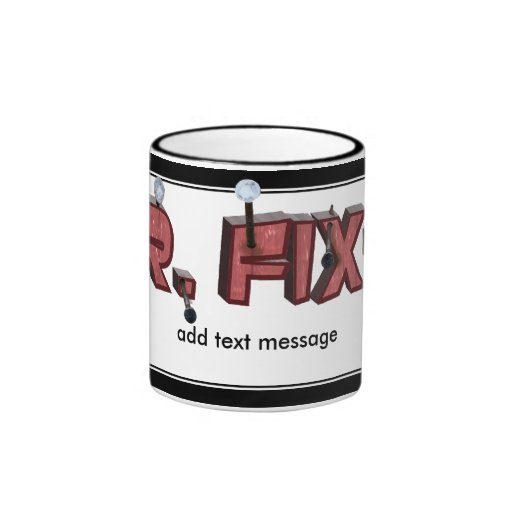 Mr. Fix-It Wooden Text Design (With Nails) Mugs