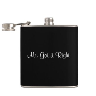 Mr. Got it Right Black & White Flask