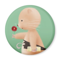 Mr Hamster goes to work Fridge Magnets
