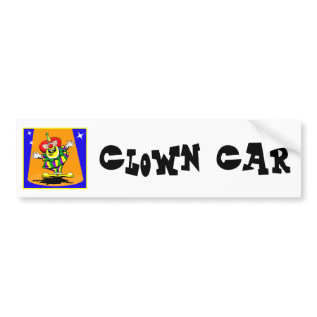 Mr Happy Clown Car Bumper Sticker