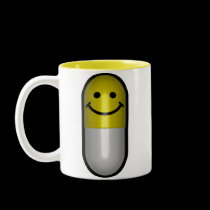 Mr.Happy Pill mugs