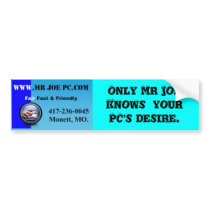 Mr Joe PC Bumper Sticker bumper stickers by mrjoepc Mr Joe PC Bumper Sticker bumper stickers
