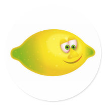 Mr Lemon Round Sticker