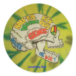 Mr  Mean Tie Die Round Stickers