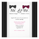 Mr. & Mr. Bow Ties & Pin Striped Wedding Invite