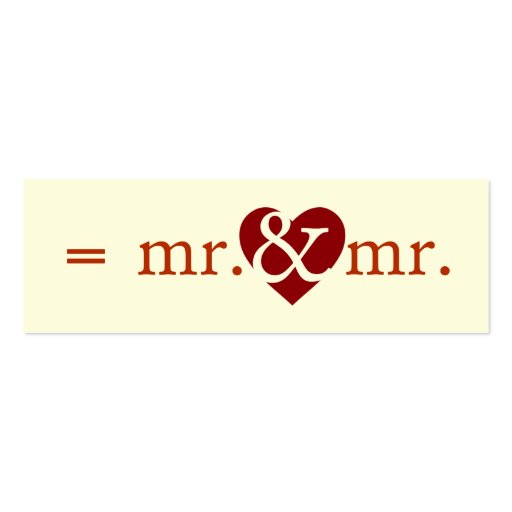 Mr & Mr Do the Math Tags Business Card