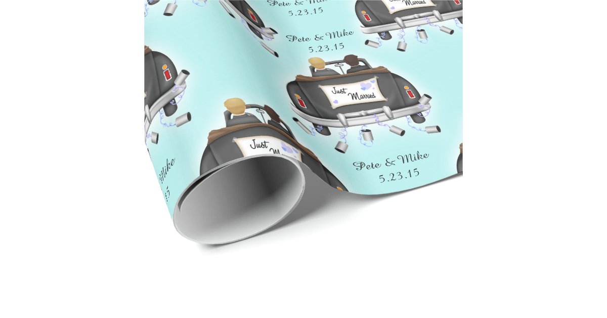 Mr. & Mr. Personalized Gay Wedding Gift Wrap Zazzle
