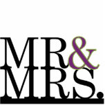 Mr &amp; Mrs Black, Purple, Lime Ampersand Cake Topper Acrylic Cut Out
