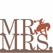 Mr & Mrs Bronco Cake Topper Photo Cut Outs