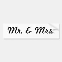 Mr. & Mrs. Bumper Sticker