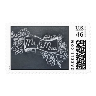 Mr & Mrs chalkboard art postage
