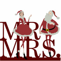 Mr & Mrs Claus Cake Topper Cut Out