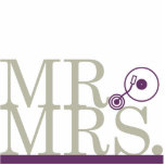 Mr &amp; Mrs DJ Cake Topper Purple Cut Outs