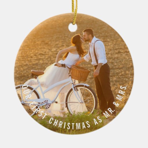 mr mrs first christmas wedding photo ornament zazzle mr mrs first christmas wedding photo ornament zazzle