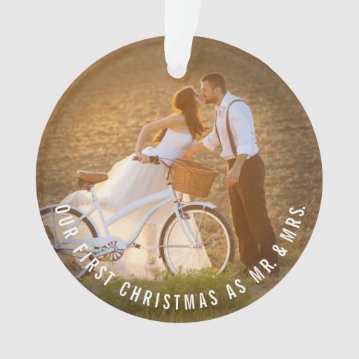 mr mrs first christmas wedding photo ornament zazzle mr mrs first christmas wedding photo ornament zazzle
