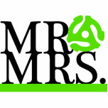 Mr & Mrs Green & Black 45 Adapter Cake Topper Acrylic Cut Out