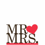 Mr &amp; Mrs Heart Cake Topper Cut Out