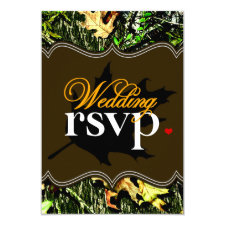 Mr & Mrs Hunting Camo Brown Wedding RSVP Cards
