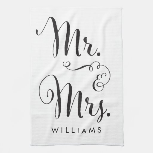 Mr. & Mrs. kitchen towel Zazzle