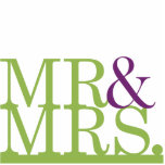 Mr &amp; Mrs Lime &amp; Purple Ampersand Cake Topper Photo Sculptures
